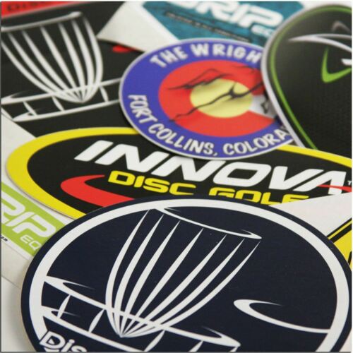 Disc Golf Sticker Mystery Pack - Assorted Mix Of 5 Frisbee Golf Decals